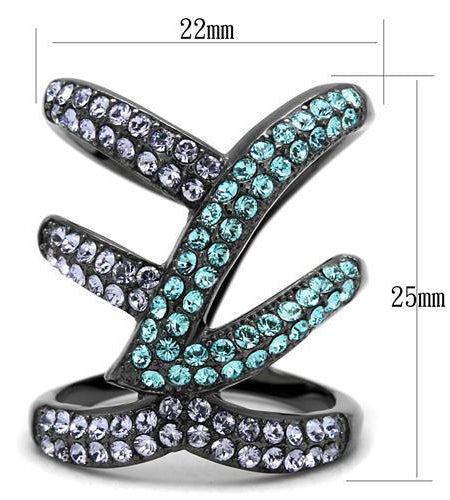 TK2766 - IP Light Black  (IP Gun) Stainless Steel Ring with Top Grade